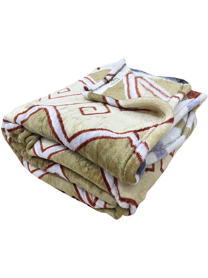 Ultra Soft Microfiber Double Bed Ac Blanket <small> (geometric-beige)</small>