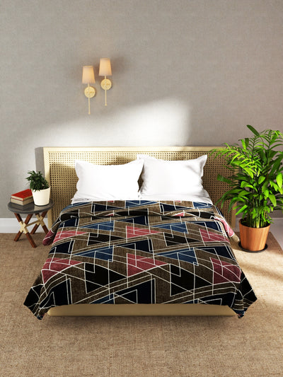 Ultra Soft Microfiber Double Bed Ac Blanket <small> (geometric-multi)</small>