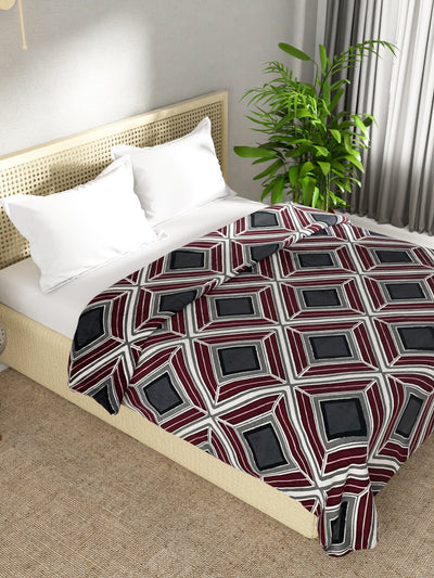 Ultra Soft Microfiber Double Bed Ac Blanket <small> (floral-maroon)</small>