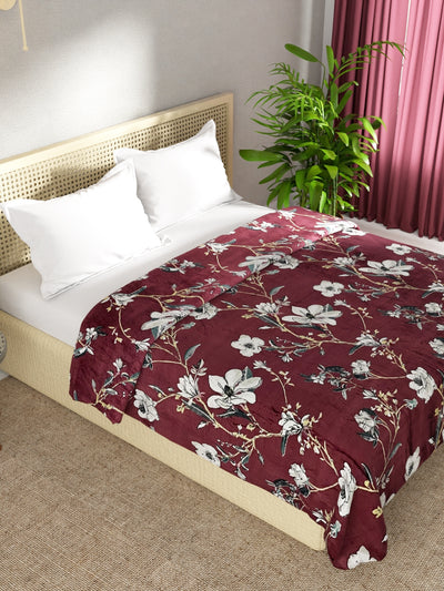 Ultra Soft Microfiber Double Bed Ac Blanket <small> (abstract-brown)</small>