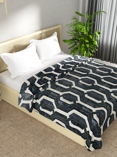 Ultra Soft Microfiber Double Bed Ac Blanket <small> (stripe-teal/multi)</small>