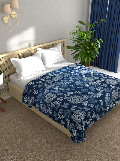 Ultra Soft Microfiber Double Bed Ac Blanket <small> (pride-floral-dk.blue)</small>