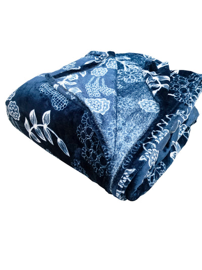 Ultra Soft Microfiber Double Bed Ac Blanket <small> (pride-floral-dk.blue)</small>