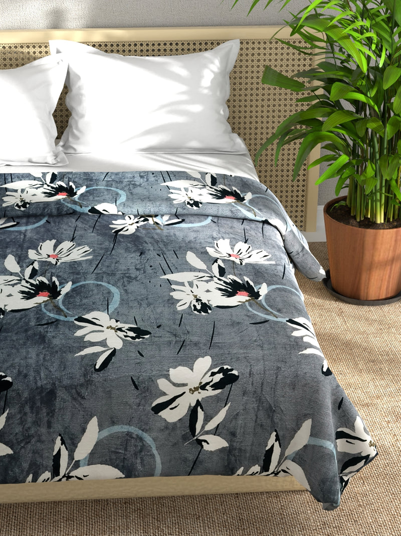 Ultra Soft Microfiber Double Bed Ac Blanket <small> (pride-floral-hale navy)</small>