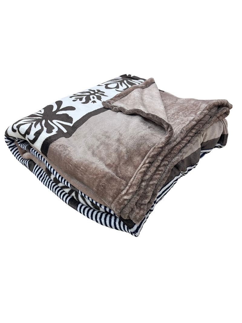 Ultra Soft Microfiber Double Bed Ac Blanket <small> (stripe-brown)</small>