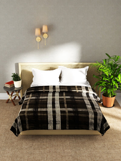 Ultra Soft Microfiber Double Bed Ac Blanket <small> (checks-coffee)</small>