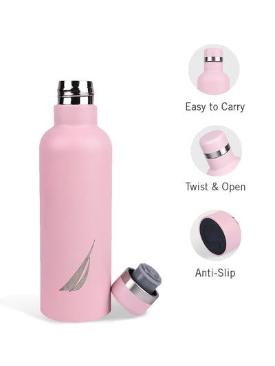 Iconic Leak-Proof Bottle: 24-Hour Hot & Cold Thermos/Flask For Fitness Enthusiasts <small> (oreo solid-lightpink)</small>