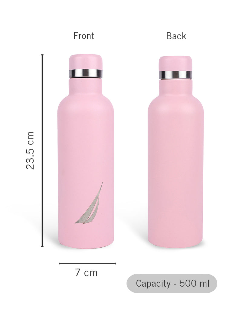 Iconic Leak-Proof Bottle: 24-Hour Hot & Cold Thermos/Flask For Fitness Enthusiasts <small> (oreo solid-lightpink)</small>