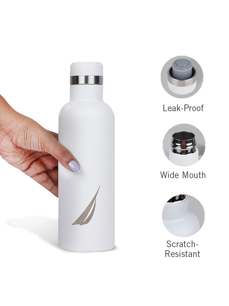 Iconic Leak-Proof Bottle: 24-Hour Hot & Cold Thermos/Flask For Fitness Enthusiasts <small> (oreo solid-white)</small>