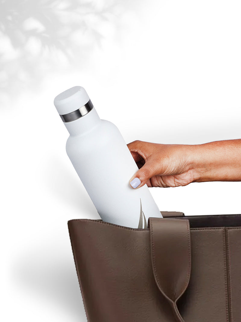 Iconic Leak-Proof Bottle: 24-Hour Hot & Cold Thermos/Flask For Fitness Enthusiasts <small> (oreo solid-white)</small>