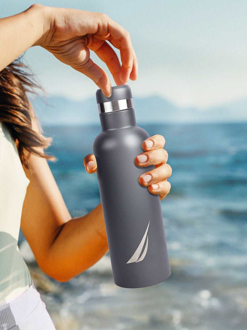 Iconic Leak-Proof Bottle: 24-Hour Hot & Cold Thermos/Flask For Fitness Enthusiasts <small> (oreo solid-lightgrey)</small>