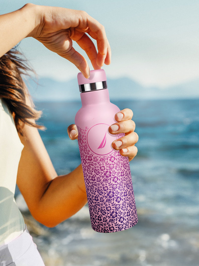 Iconic Leak-Proof Bottle: 24-Hour Hot & Cold Thermos/Flask For Fitness Enthusiasts <small> (oreo prtd-pink/purple)</small>