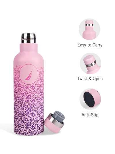 Iconic Leak-Proof Bottle: 24-Hour Hot & Cold Thermos/Flask For Fitness Enthusiasts <small> (oreo prtd-pink/purple)</small>