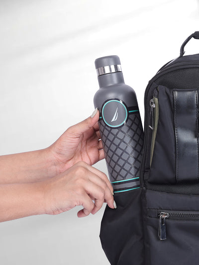 Iconic Leak-Proof Bottle: 24-Hour Hot & Cold Thermos/Flask For Fitness Enthusiasts <small> (oreo prtd-grey/green)</small>