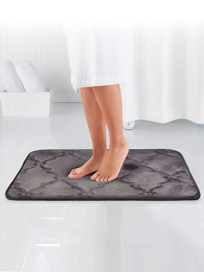 Memory Foam Anti Slip Bath Mat <small> (trellis-taupe)</small>