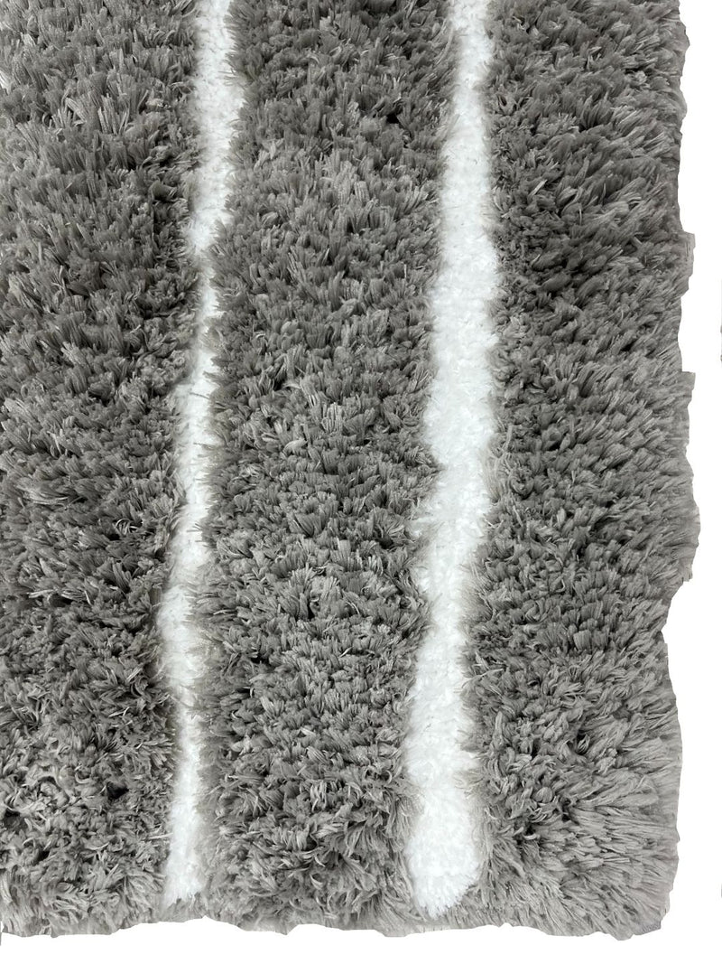 Ultra Soft Fluffy Anti Slip Bath Mat <small> (stripe-lt.grey)</small>