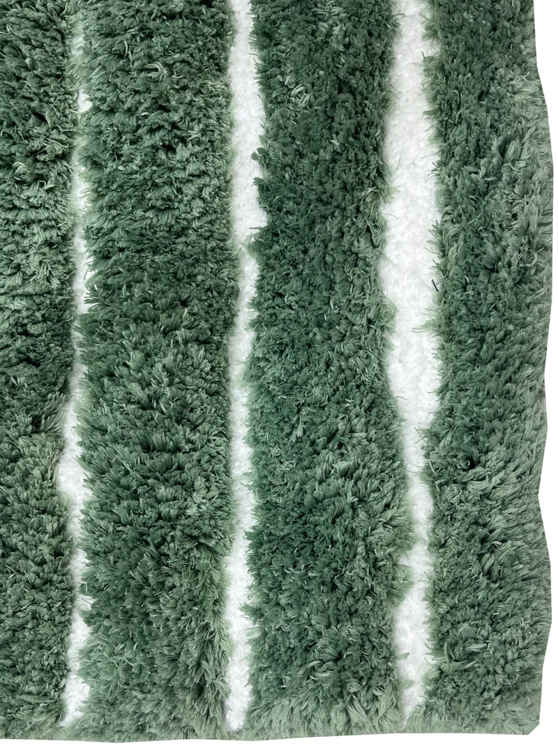 Ultra Soft Fluffy Anti Slip Bath Mat <small> (stripe-sage)</small>