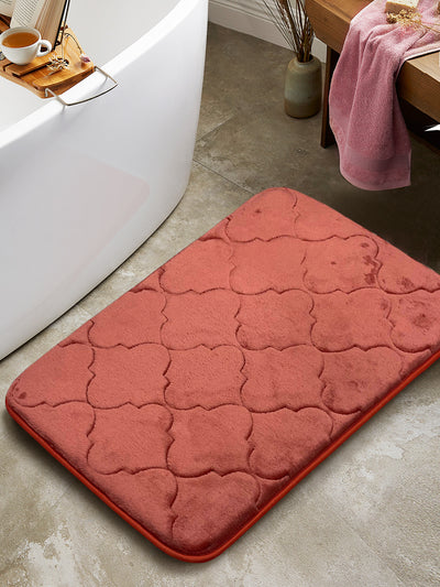 Memory Foam Anti Slip Bath Mat <small> (moroccan trellis-carrot)</small>