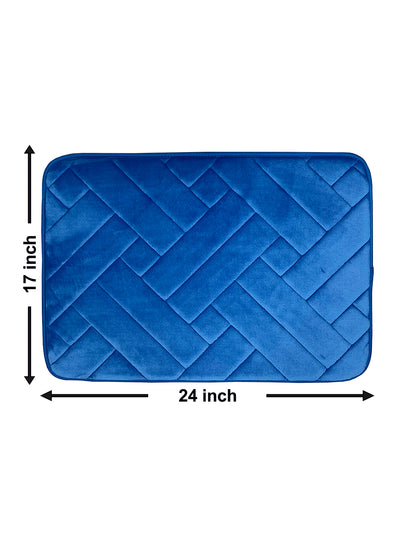 Memory Foam Anti Slip Bath Mat <small> (tiles-blue)</small>