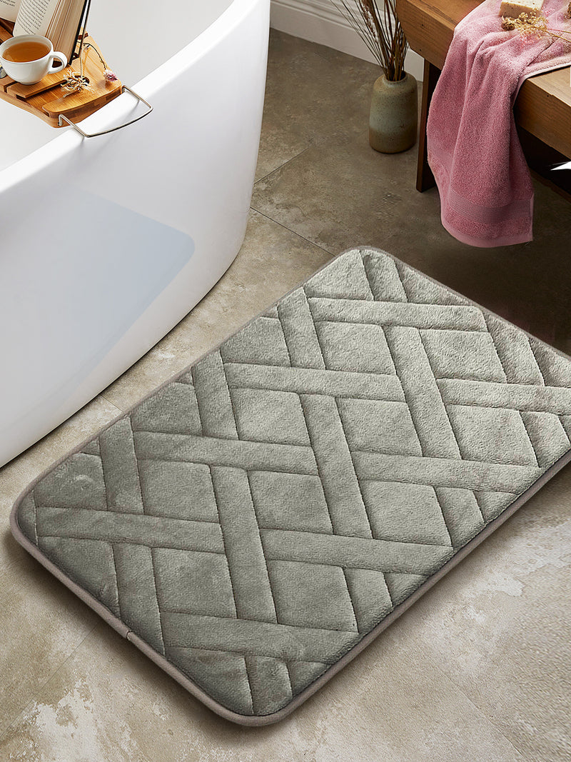 Memory Foam Anti Slip Bath Mat <small> (cross weave-mocha)</small>