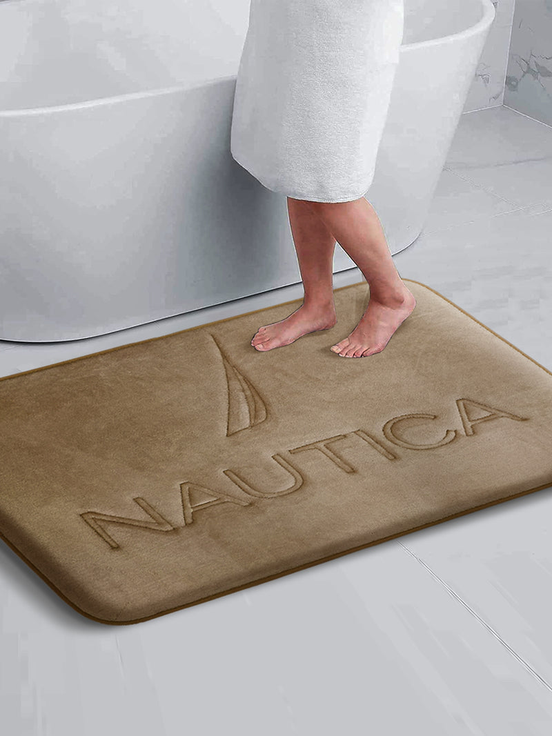 Luxurious Memory Foam Non-Skid  Bath Rug <small> (solid-beige)</small>
