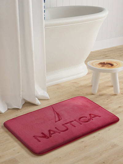 Luxurious Memory Foam Non-Skid  Bath Rug <small> (solid-maroon)</small>
