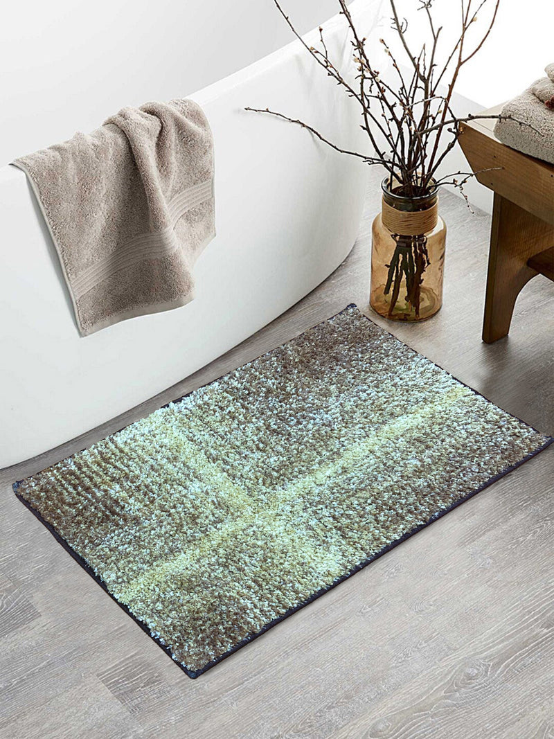 Super Soft Designer Anti Slip Bath Mat <small> (geometric-khaki/brown)</small>