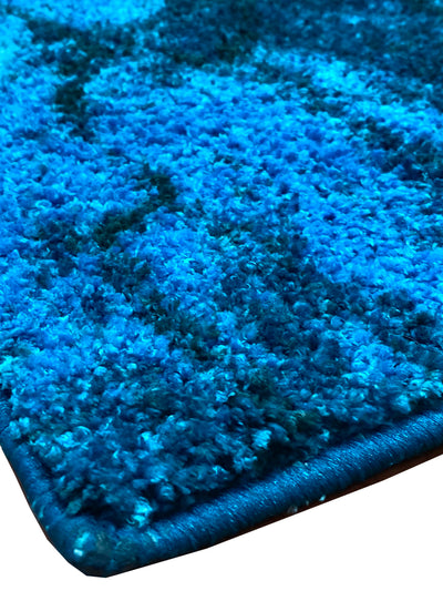 Super Soft Designer Anti Slip Bath Mat <small> (abstract-blue/navy)</small>