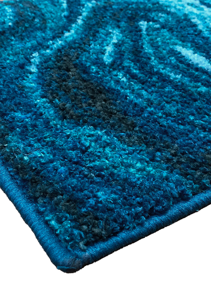 Super Soft Designer Anti Slip Bath Mat <small> (abstract-blue/dk.blue)</small>