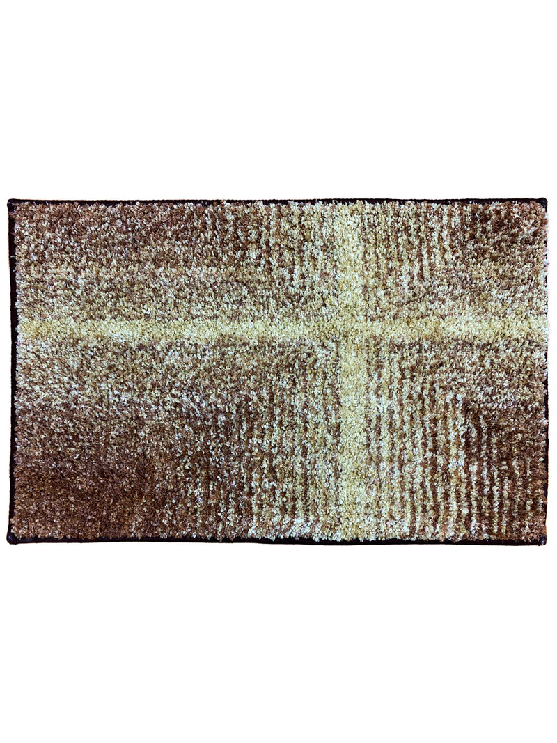 Super Soft Designer Anti Slip Bath Mat <small> (geometric-khaki/brown)</small>