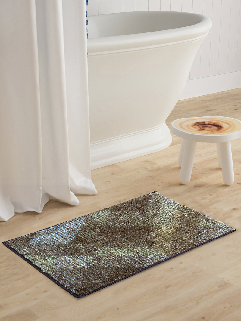 Super Soft Designer Anti Slip Bath Mat <small> (geometric-khaki)</small>