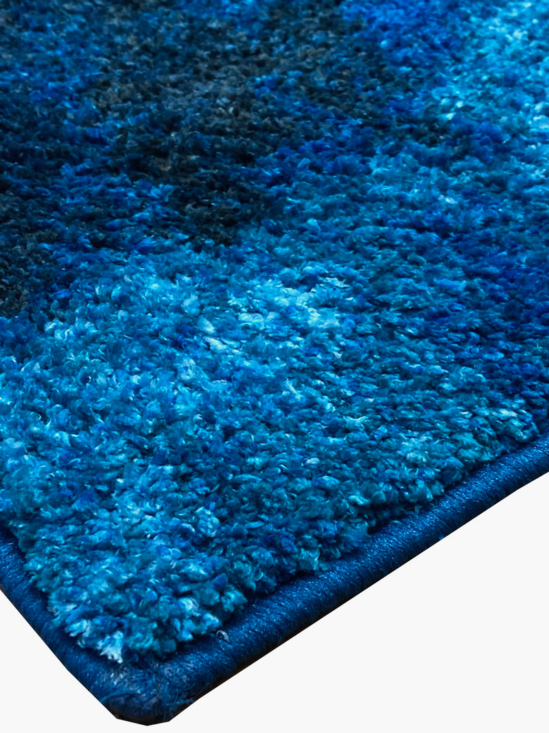 Super Soft Designer Anti Slip Bath Mat <small> (abstract-blue/navy)</small>