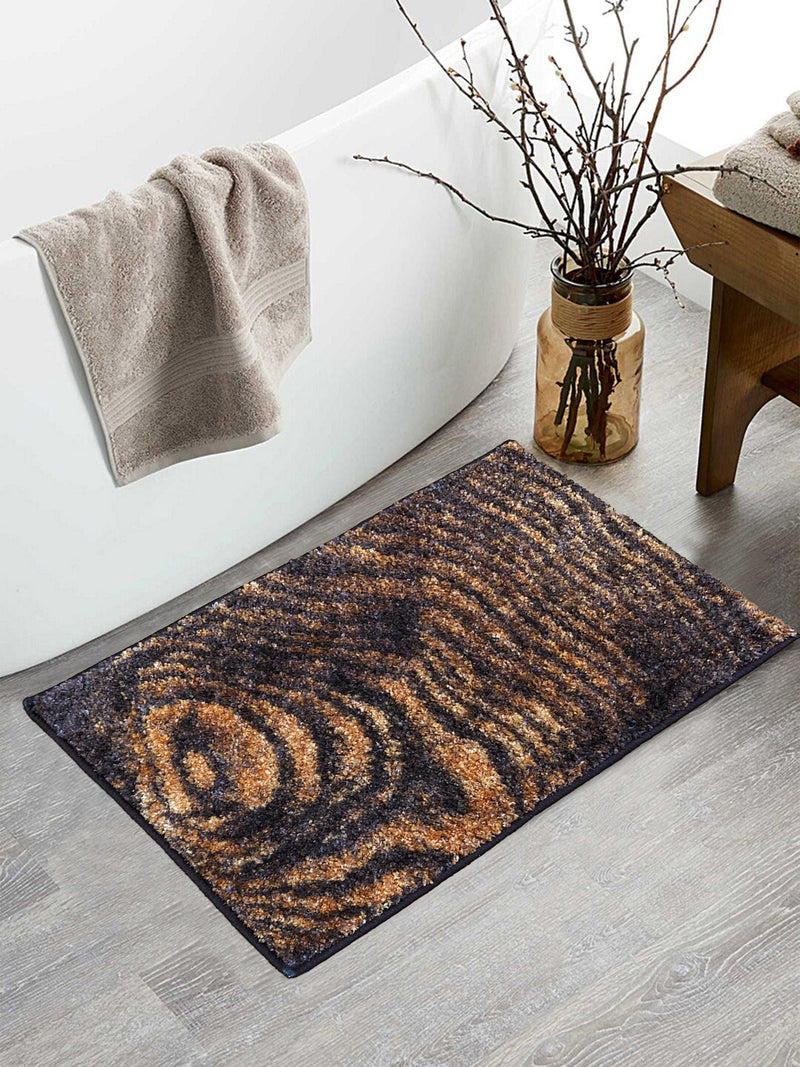 Super Soft Designer Anti Slip Bath Mat <small> (abstract-brown/beige)</small>