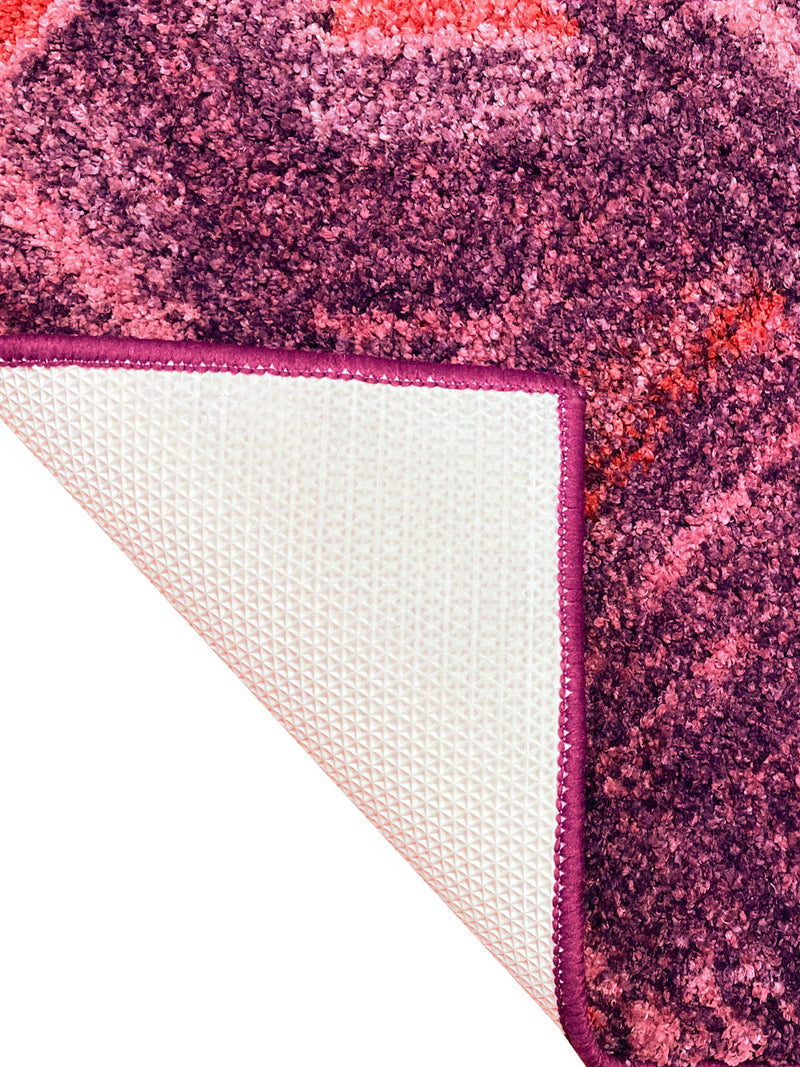 Super Soft Designer Anti Slip Bath Mat <small> (geometric-plum)</small>