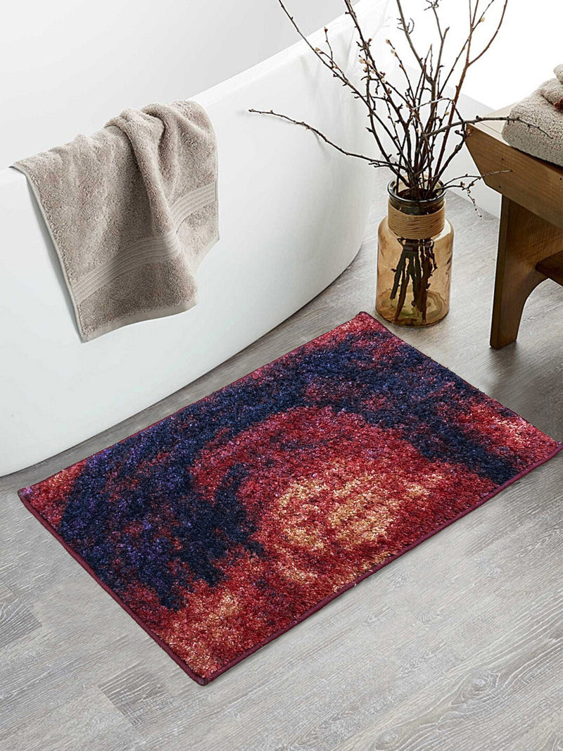 Super Soft Designer Anti Slip Bath Mat <small> (abstract-red/multi)</small>