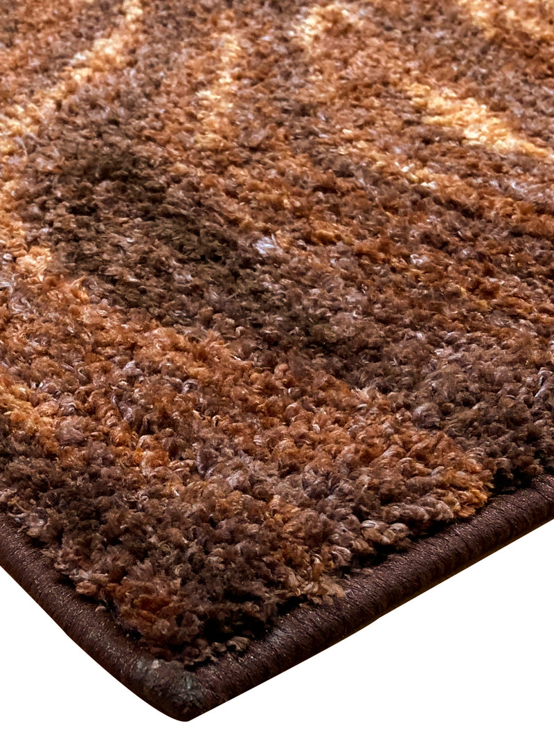 Super Soft Designer Anti Slip Bath Mat <small> (abstract-brown/khaki)</small>