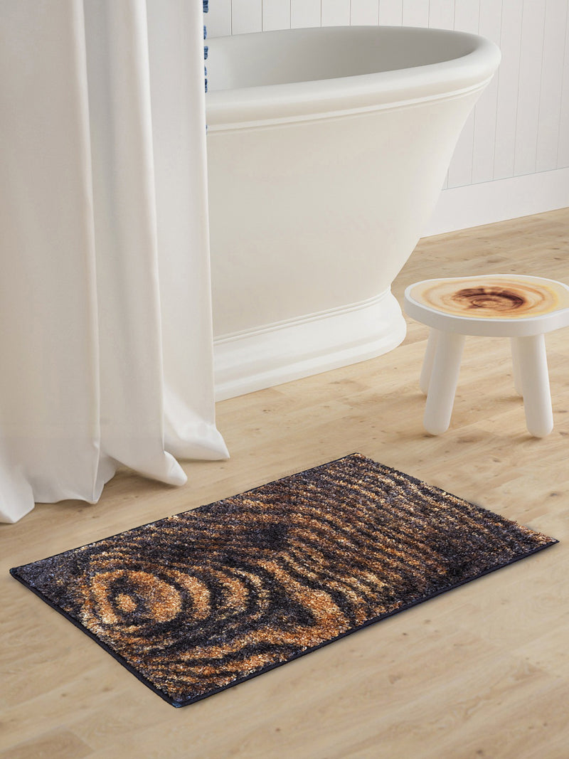 Super Soft Designer Anti Slip Bath Mat <small> (abstract-brown/beige)</small>