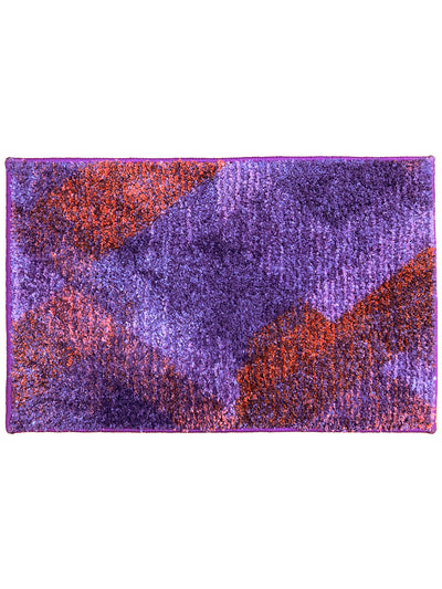 Super Soft Designer Anti Slip Bath Mat <small> (geometric-plum/red)</small>