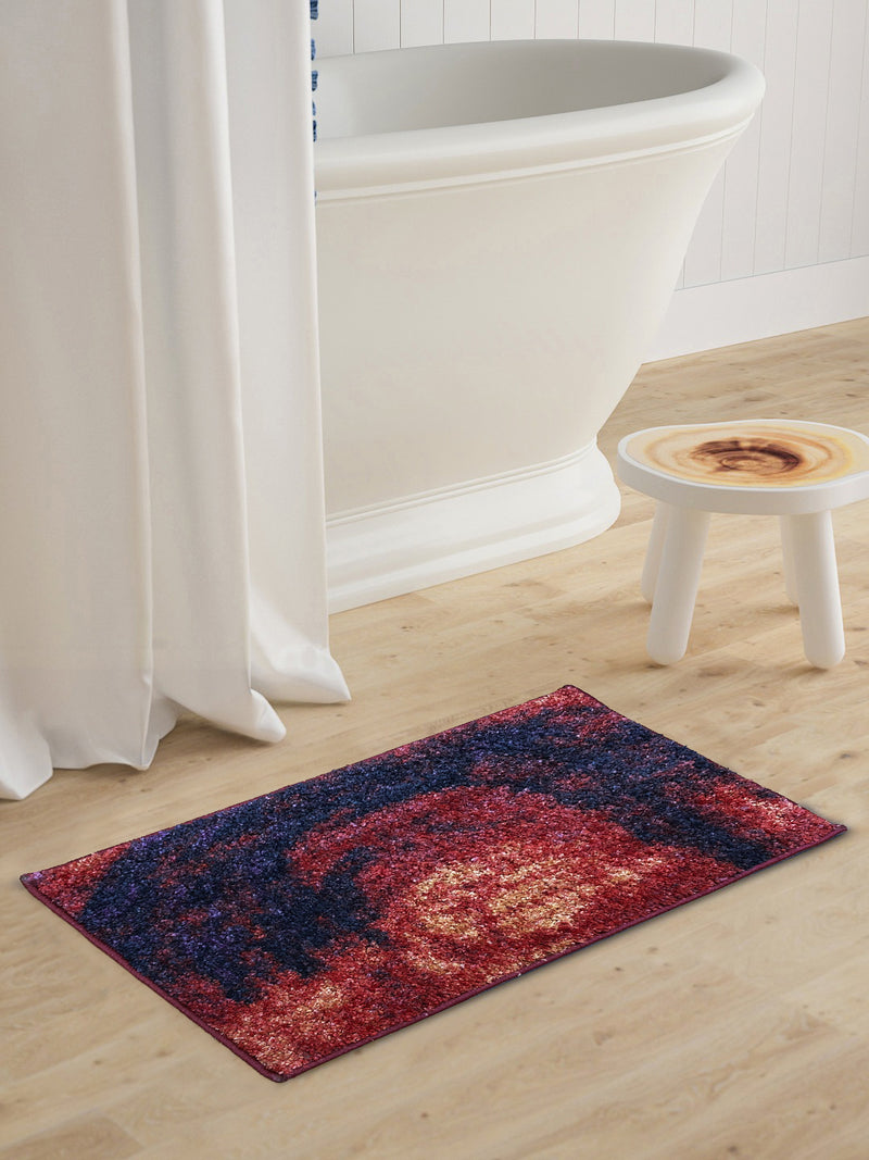 Super Soft Designer Anti Slip Bath Mat <small> (abstract-red/multi)</small>