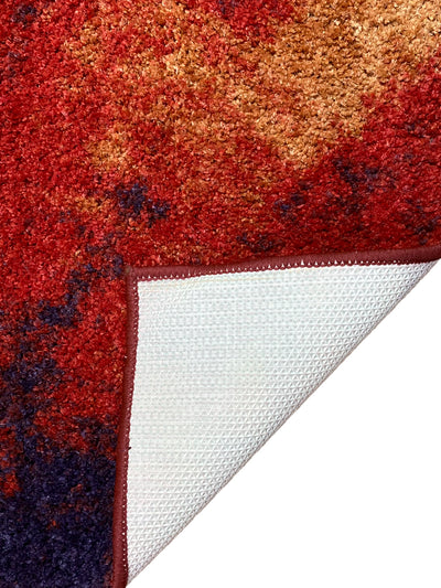 Super Soft Designer Anti Slip Bath Mat <small> (abstract-red/beige)</small>