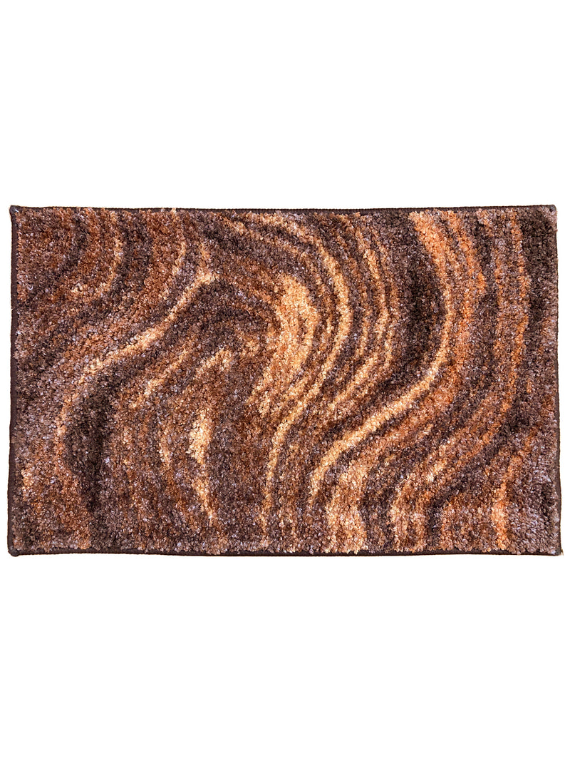 Super Soft Designer Anti Slip Bath Mat <small> (abstract-brown/khaki)</small>