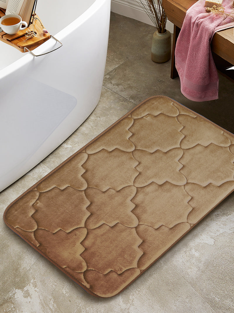 Memory Foam Anti Slip Bath Mat <small> (ornamental-brown)</small>