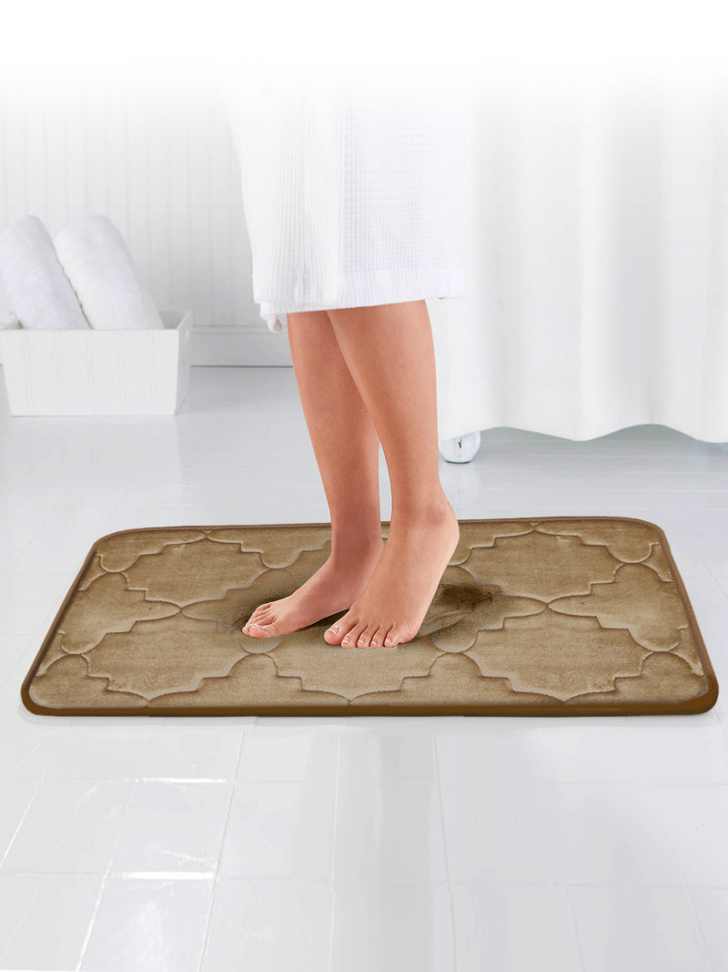 Memory Foam Anti Slip Bath Mat <small> (ornamental-brown)</small>