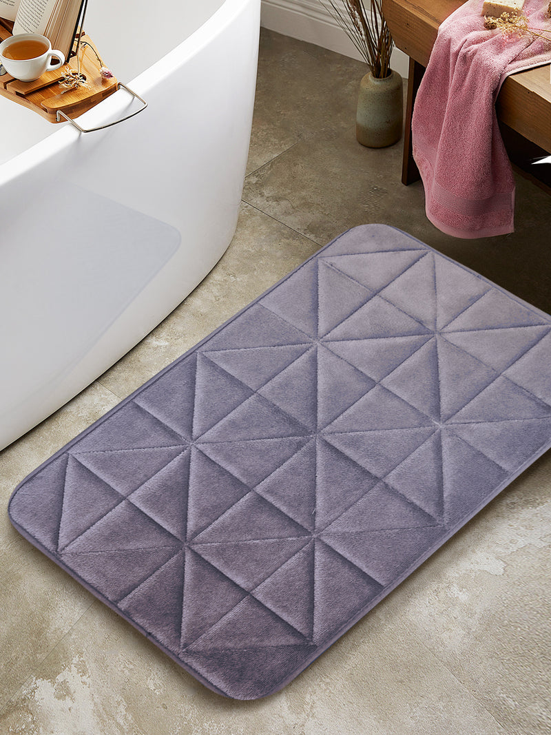 Memory Foam Anti Slip Bath Mat <small> (geometric-purple)</small>