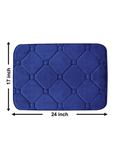 Memory Foam Anti Slip Bath Mat <small> (checks-navy)</small>