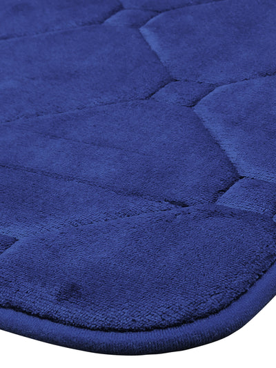 Memory Foam Anti Slip Bath Mat <small> (checks-navy)</small>