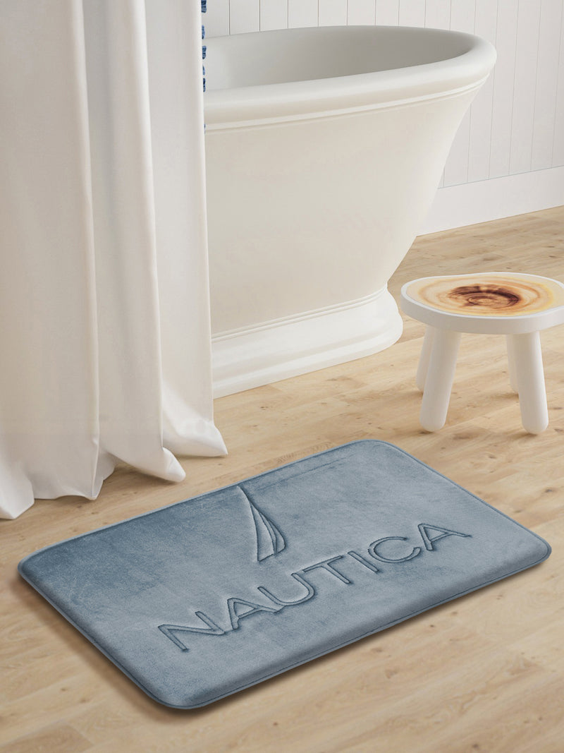 Luxurious Memory Foam Non-Skid  Bath Rug <small> (solid-denim)</small>