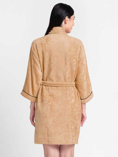 Luxurious Ultra Soft Bath Robe <small> (solid-Beige)</small>