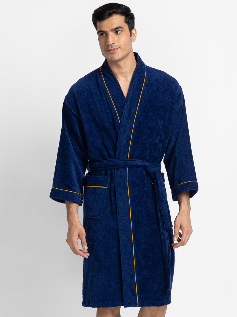 Luxurious Ultra Soft Bath Robe <small> (solid-indigo)</small>