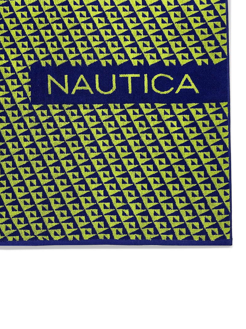 Designer 100% Cotton Beach & Bath Towel <small> (geometrical-green/blue)</small>